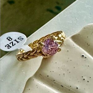 Pink Sapphire Colored CZ Ring